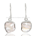 Natural Pearl Gemstone 925 Streling Sliver Dangle Earring